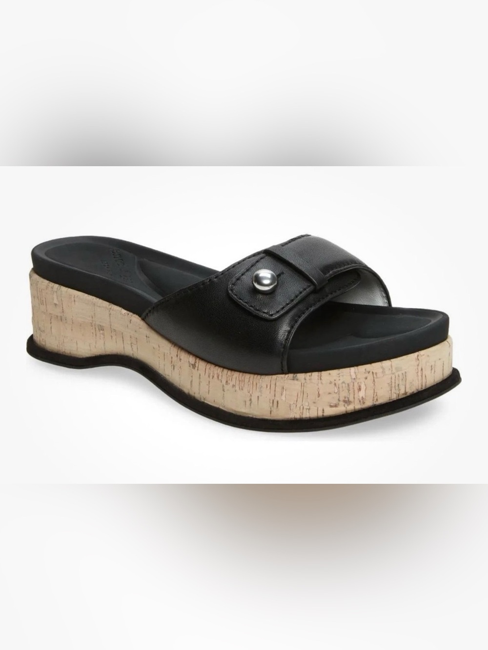 Rag & Bone Sommer Black Leather Wedge Platform Sandal, 38, EUC